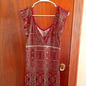 Xhilaration Sleeveless Burgundy y2k Babydoll Dress Women's Size M